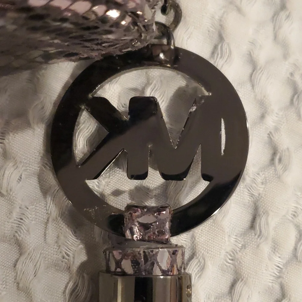 Michael Kors Ltd Edition Metallic Embossed Suede Signature Cosmetic Case NWOT